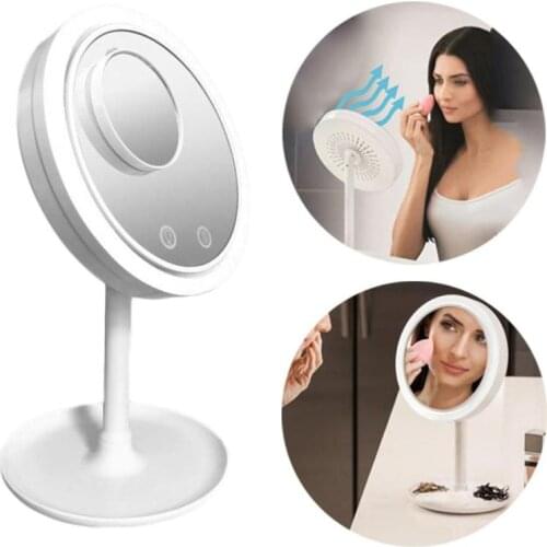 LED Mirror Makeup Mirror with LED Light Vanity Mirror 5X Magnifying Mirror LED miroir grossissant Magnifying with Fan LED Light