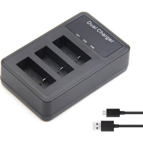 Sj4000 battery charger LCD 3-lots charger for SJCAM sj4000 wifi sj5000 sj6000 sj7000 sj8000 sj9000 M10 Camera Accessories