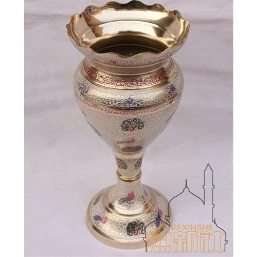 India imported bronze vase 31 cm high white peacock wave mouth copper vase ornaments home furnishings floral gift