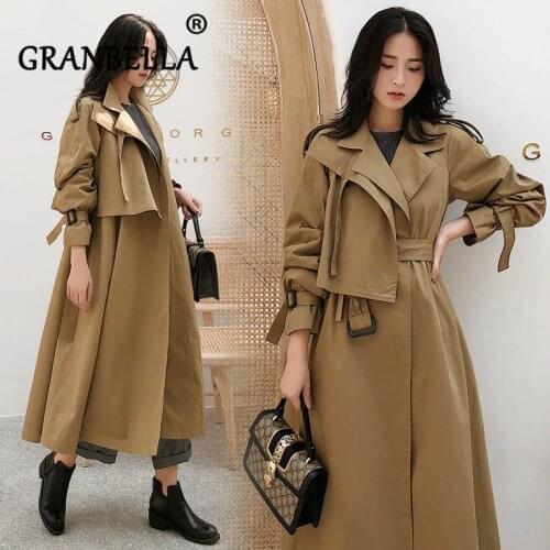 Brand famous New 2021 women"s Long Trench raincoats Classic large size Women jackets and coats long