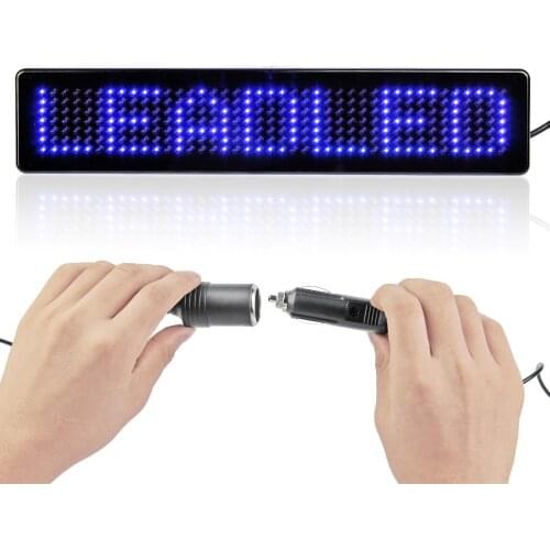 2PCS 9inch LED Car Display English Remote Control LED Car Sign Board LED Programmable Scrolling Message Display Screen Sign Lamp
