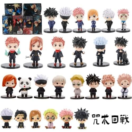 5pcs/6pcs/set Anime Jujutsu Kaisen Action Figure Doll Toy Yuji Itadori Gojou Satoru Fushiguro Megumi PVC Figurine Children Gift