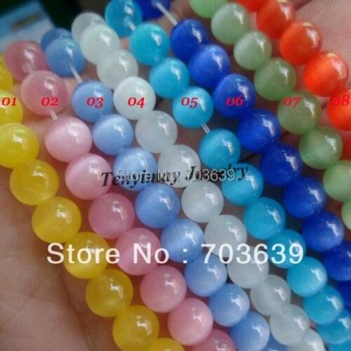 8mm Opal Beads For Jewelry Making Color Option Cats Eye Beads 5 Strands/Lot(about 50pcs/strand) Free Shipping