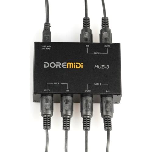 DOREMiDi HUB-3 MIDI Keyboard Adapter USB Power Converter Cable MIDI Host 33 Interface Box Controller Music Editor Converter