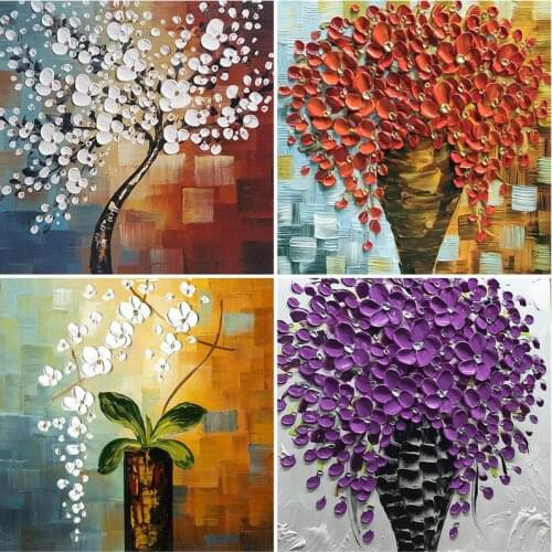 5D DIY Diamond Painting Flower Vase Full Square/Round Oil Painting Diamond Embroidery Mosaic Picture of Rhinestones Home Decor