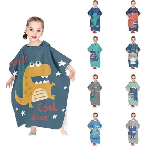 Baby Accessories Cartoon Bath Child Kid Hooded Cloak Bathrobe Towel Microfiber Beach Towel Soft Children Cartoon Bath Towel