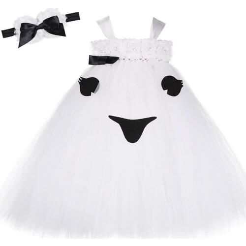 White Ghost Cosplay Tutu Dress for Baby Girls Halloween Party Costumes for Kids Fancy Dresses Evil Girl Tulle Outfit Ball Gown