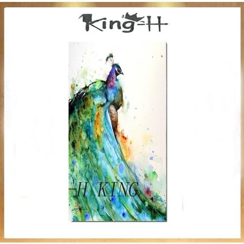 Free Shipping Hand-painted High Quality Large Canvas Peacock Oil Painting on Canvas Beautiful Peacock Painting for Living Room