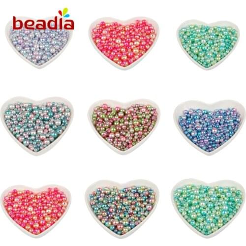 Approx 350pcs/lot 4mm-10mm Random Mixed Rainbow Color ABS Imitation Pearl Beads For DIY Necklace Bracelet Handmade Jewelry