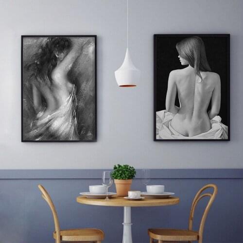 Black White DIY Diamond Painting Sexy Womans Back Cross Stitch Full Drill Nude Girl Diamond Embroidery Mosaic Home Decor