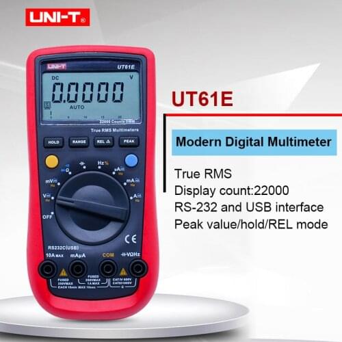 Trus RMS Digital Multimeter UNI-T UT61E;AC DC voltage Current Ohm meter;Capacitance Frequency Diode Resistance tester;PC Connect