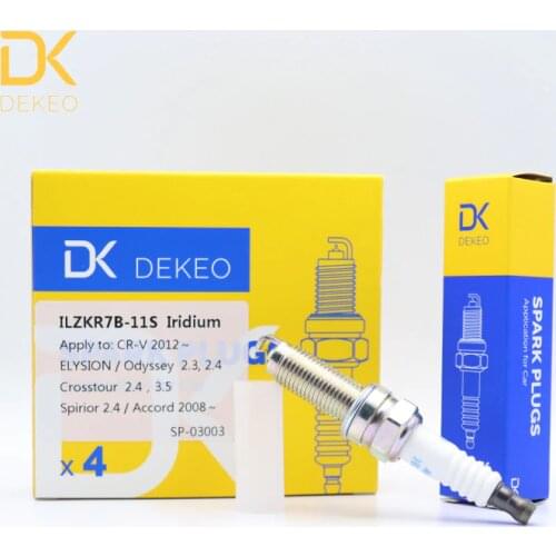 Dekeo Iridium Spark Plug ILZKR7B-11S(5787) ILZKR7B11 Replacement for CR-V Siwei 2.4L Ellison Accord 8/9 for DFM 330S S370 4PCS