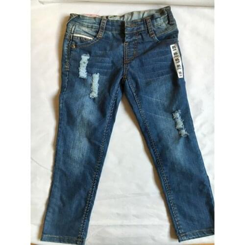 Spring/Autumn Ripped Girl Jeans Denim Straight Kids Pants Children Trousers Clothing