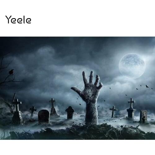 Yeele Halloween Photocall Background Terror Moon Night Grave Ghost Baby Portrait Backdrop Photography Photo Studio Photophone