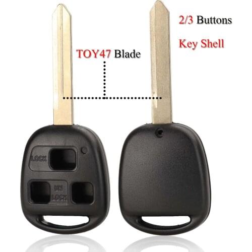 Kutery 10pcs/Lot Car Key Shell For Toyota Corolla Camry RAV4 2/3Buttons With TOY47 Blade No Button Pad Remote Key Case Cover