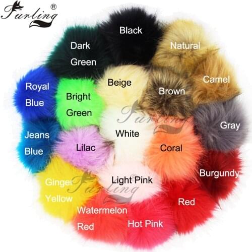 Furling DIY 1pc 12CM Large Fluffy Faux Fur Large Ball Pom for Charm Handbag Phone Pendant Keyring Keychain