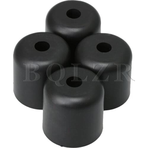 BQLZR 50x50MM Black Non-slip Plastic Furniture Legs Floor Protector Pads Hole Diameter 6MM for Sofa Couch Chair Pack of 4