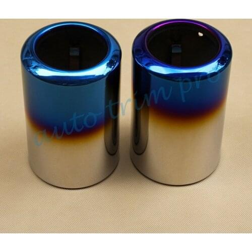 Pair Blue Rear Muffler Exhaust Tail Tip Pipe Cover For Mazda 6 CX5 CX-5 Trim Accessories Stainless Steel