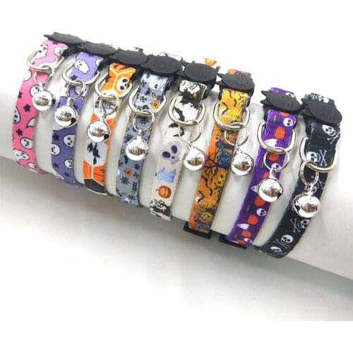 Dog Supplies Halloween Cat collar Adjustable Safety Cat Collars Puppy Kitten Printing Collar for Cats