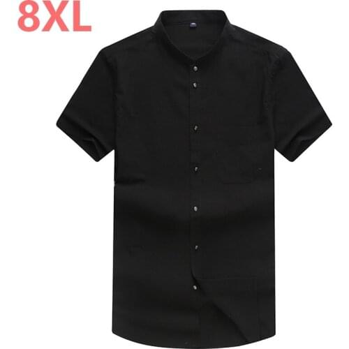 10XL 8XL 6XL 5XL Summer Brand Cotton Loose Fit Casual Shirts short Sleeve Fashion Men Dress Shirts Social Camisa chemise homme