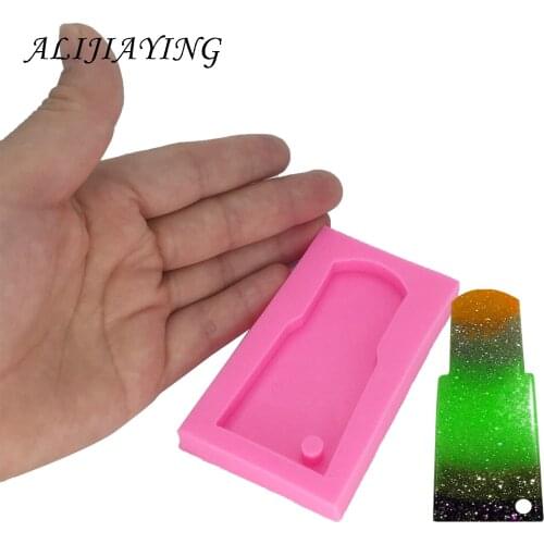 DIY water glass shape silicone tumbler mold for key chain Perforated Resin Mold for 3D crafts tools DY0045