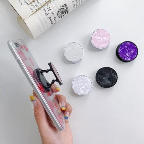 1pcs Seashells texture epoxy glue mobile phone folding stretch bracket Phone Holder support