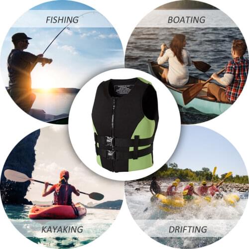 Neoprene Fishing Life Jacket Water Sports Kayaking Boating Drifting Safety Life Vest Universal Swimming Ski Drifting Vest Suit