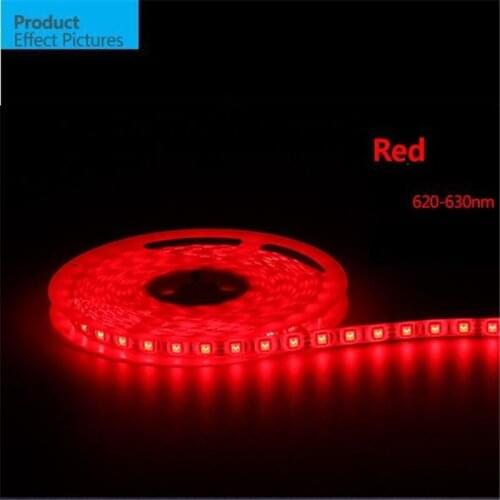 5m/roll Free shipping LED strip SMD 5050 LED softstrip 12V DC Red color IP65 Glue Waterproof
