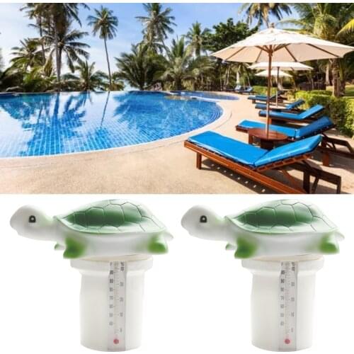 Tortoise Swimming Pool Floating Chemical Chlorine Dispenser with Automatic Thermometer Cleaning Accessories for Hot Tub