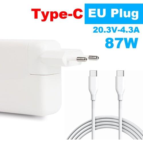 Type-C Charger 87W USB-C Power Adapter for Latest Macbook pro 15inch A1706 A1707 A1708 A1719 EU plug