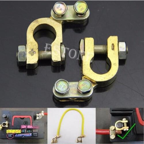2019 New 2Pcs Durable Replacement Auto Car Battery Terminal Clamp Clips Brass Connector