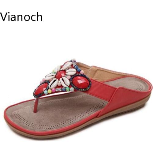 2019 New Fashion Women Flip Flops Summer Beach Shoes Casual Flats Woman Size 40 41 42 wo19029