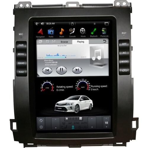 10.4 inch Vertical Screen Tesla Style Android 9.0 Car DVD player GPS for Toyota Prado 120 land cruiser 2002-2009 Lexus GX470