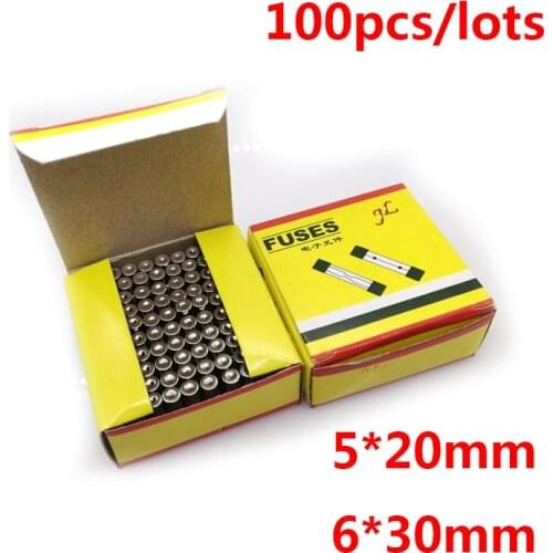 100 Pcs 5*20 6*30 Glass Fast Fuse Fuse No 250V 0.1A 0.2A 0.5A Fuse Kit 1A 2A 3A 4A 5A 6A 7A 8A 10A 12A 15A 20A Quick 5x20mm
