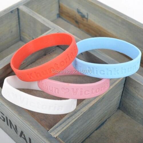 300pcs 4 colors 2PM Nichkhun and f(x) Victoria Khuntoria wristband silicone bracelets free shipping by DHL express