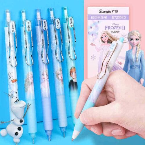 36pcs Disney Press Pen Frozen Press Gel Pen 0.5 Black Student Special Japanese Cartoon Cute Pen Writing Office Sign Pen Gift