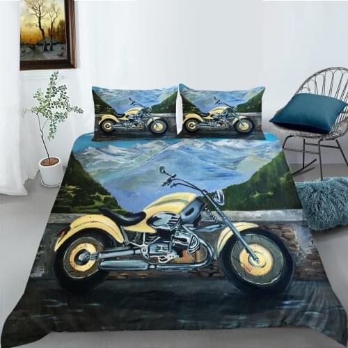 3D Bedding Set Motorcycle Printed Luxury Duvet Cover Set Super Soft Room Decor Bed Sets King Size Home Textile