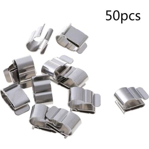 50Pcs 2x6mm Stainless Steel Solar PV Cable Clip For System Mounting Installation