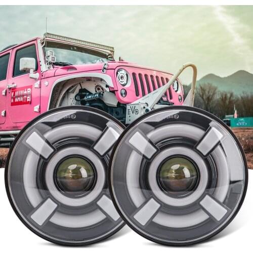 High Power 7 Inch LED Headlight DRL Hi/Lo Beam Car DRL Daytime Running Lights For Harley Motorcycle Headlight For 4X4 Uaz Hunter