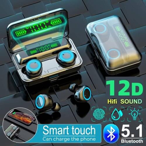 Wireless Headphones 5.1 Bluetooth Earphone TWS 3000mah mobile power in Earplugs HD Headphones Wireless Mini Headset Stereo Bass