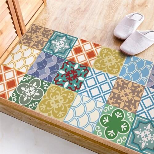 Colorful imitation ceramic tile sticker Kitchen Study Room waterproof non-slip wear-resistant floor stickers Home decoration