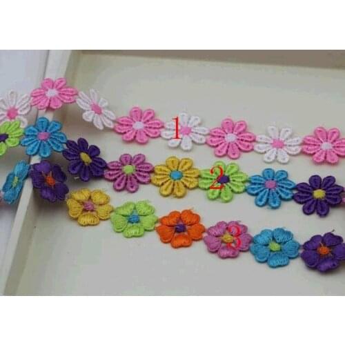 2.7cm Width Flower Polyester Lace Clothes Trim for Sewing, DIY Patchwork Craft, Garment Accessories 6 meter /lot free shipping