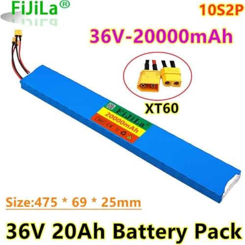 36V 20Ah 10S2P Built-in 15A BMS 37V 42V 18650 Lithium Ion Battery Pack for M365 Pro Electric Scooter Extended Batteries