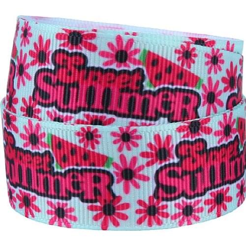 FLRA Ribbon (50yards/lot)FLORA Ribbons wholesale watermelon printing grosgrain ribbon