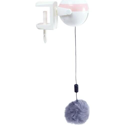 Indoor Interactive Cat Toys - Cat Toy Plush Ball Automatic Lifting, Fixed to The Edge of The Table, Suitable for Kittens and Cat