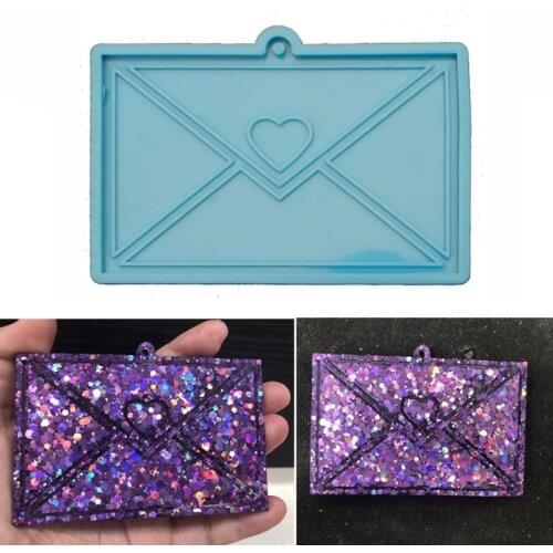 Handmade Envelope Resin Pendant Silicone Mold DIY Heart Envelope Resin Casting Mold Keychain Resin Jewelry Making Tools