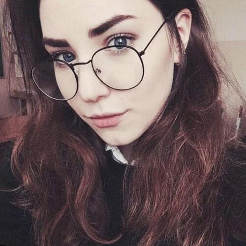 Cute Fashion Round Glasses Frame Classic Designer Gold Black Silver Eyeglasses Frame Retro Transparent Glasses Circle Eyewear