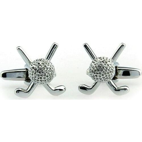 Promotion Silver color Golf Cufflinks Men Golf Club Lepton Brand Stainless Steel cufflinks for men shirt cuffs Cufflink in Sport