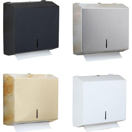 Wall-Mounted Paper Towel Dispenser Brushed Finish Stainless Steel Large Capacity Bathroom Hand Towel Kitchen Tissue Holder Box