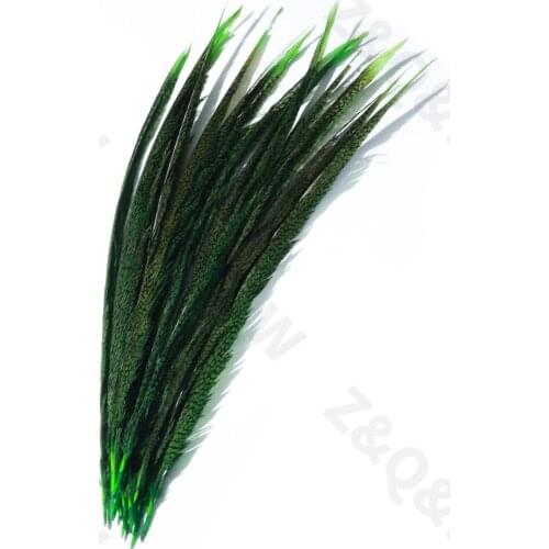 New natural 50-70CM pheasant cap tail feathers dyed fruit green 10-50 DIY crafts and festive headdress decoration accessories